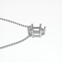 18K White Gold Solitaire Necklace Setting Image