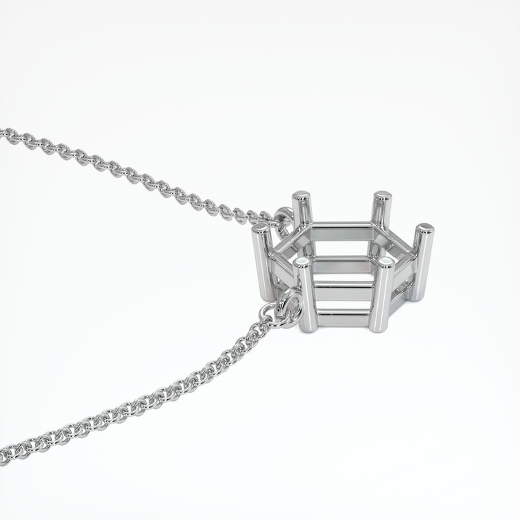 18K White Gold Solitaire Necklace Setting