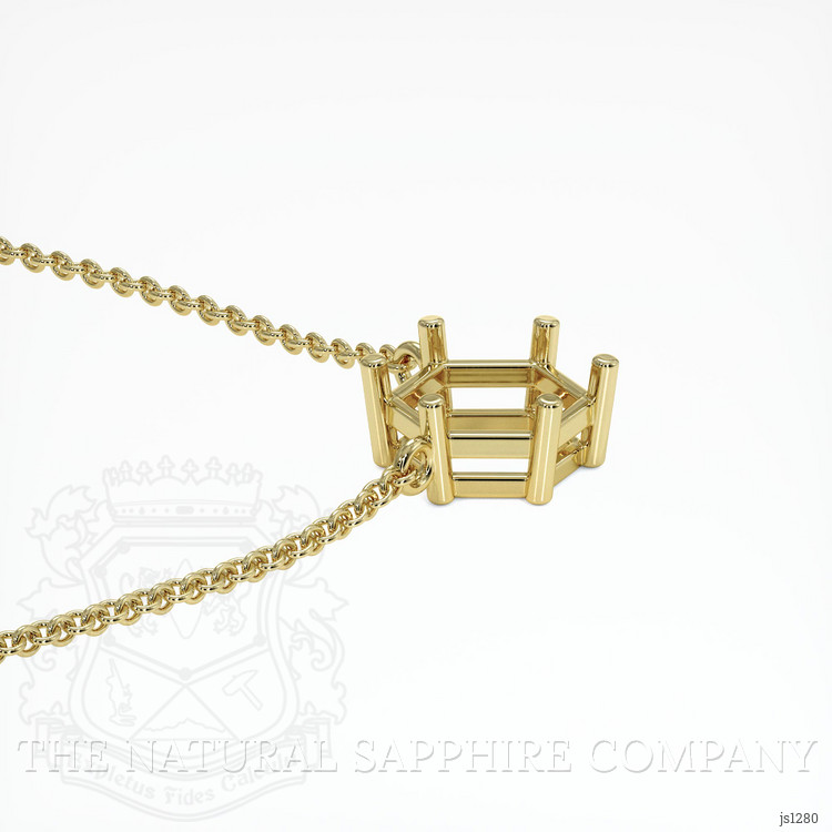 18K Yellow Gold Solitaire Necklace Setting