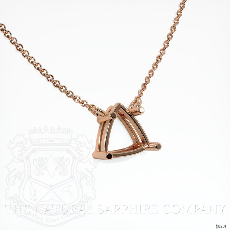 14K Rose Gold Solitaire Necklace Setting