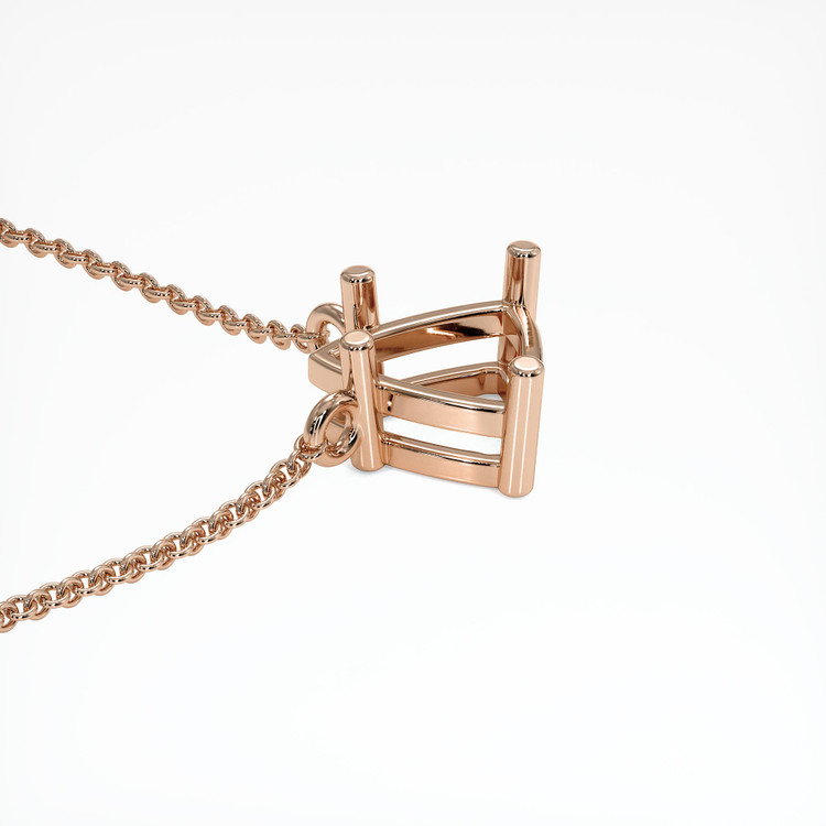 14K Rose Gold Solitaire Necklace Setting