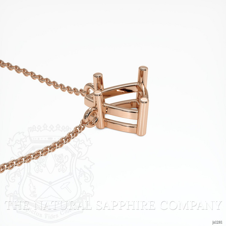 14K Rose Gold Solitaire Necklace Setting