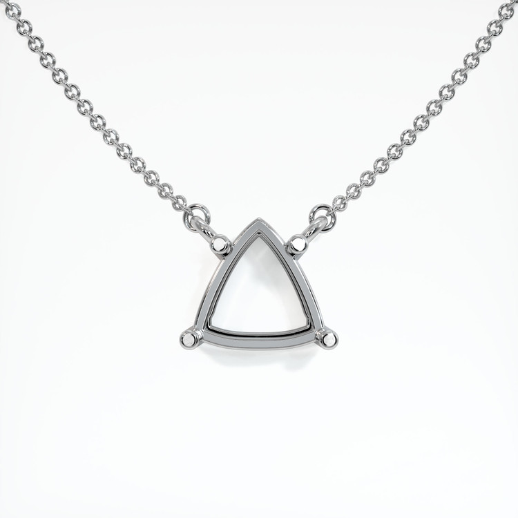 14K White Gold Solitaire Necklace Setting
