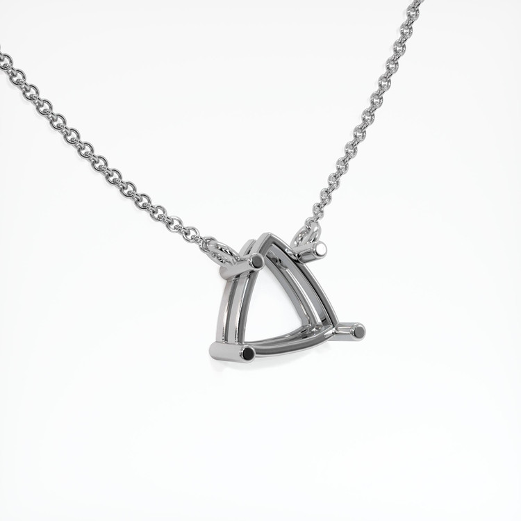 14K White Gold Solitaire Necklace Setting