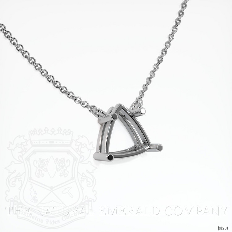 18K White Gold Solitaire Necklace Setting