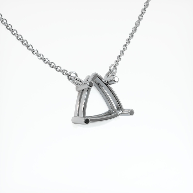 18K White Gold Solitaire Necklace Setting