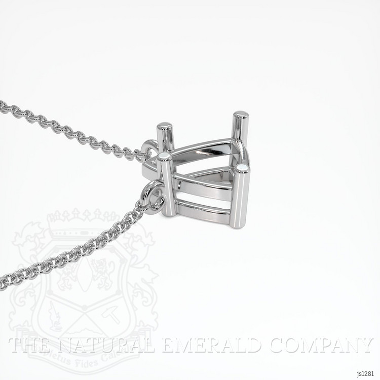 18K White Gold Solitaire Necklace Setting