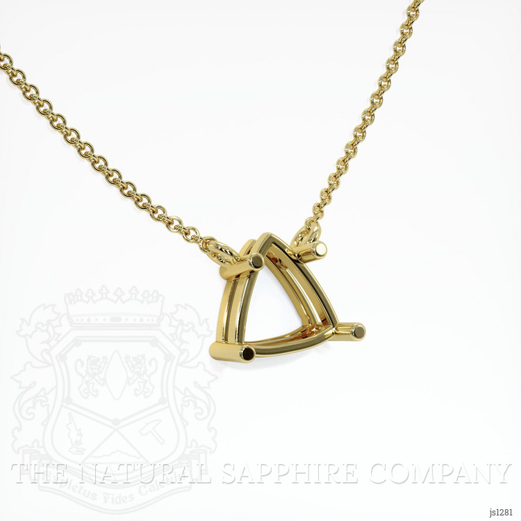 18K Yellow Gold Solitaire Necklace Setting