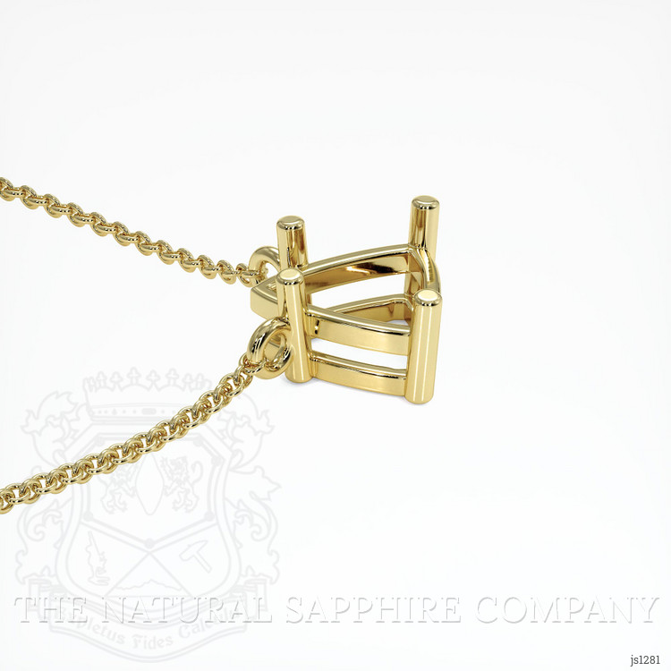 18K Yellow Gold Solitaire Necklace Setting