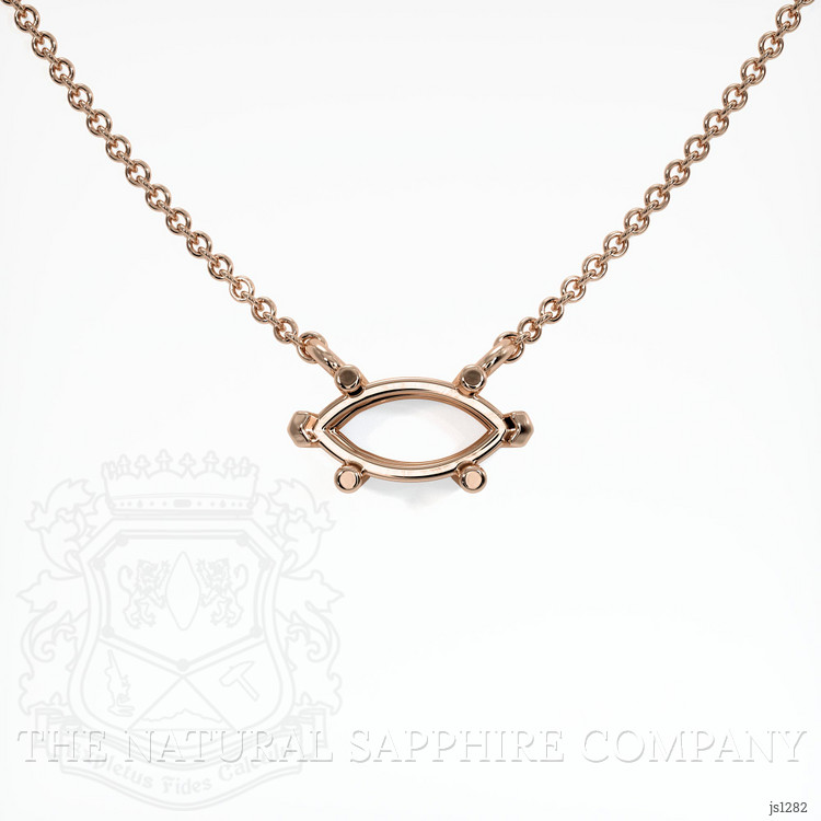 14K Rose Gold Solitaire Necklace Setting