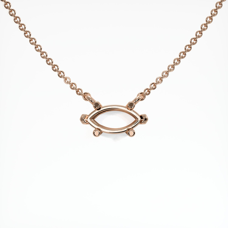 14K Rose Gold Solitaire Necklace Setting