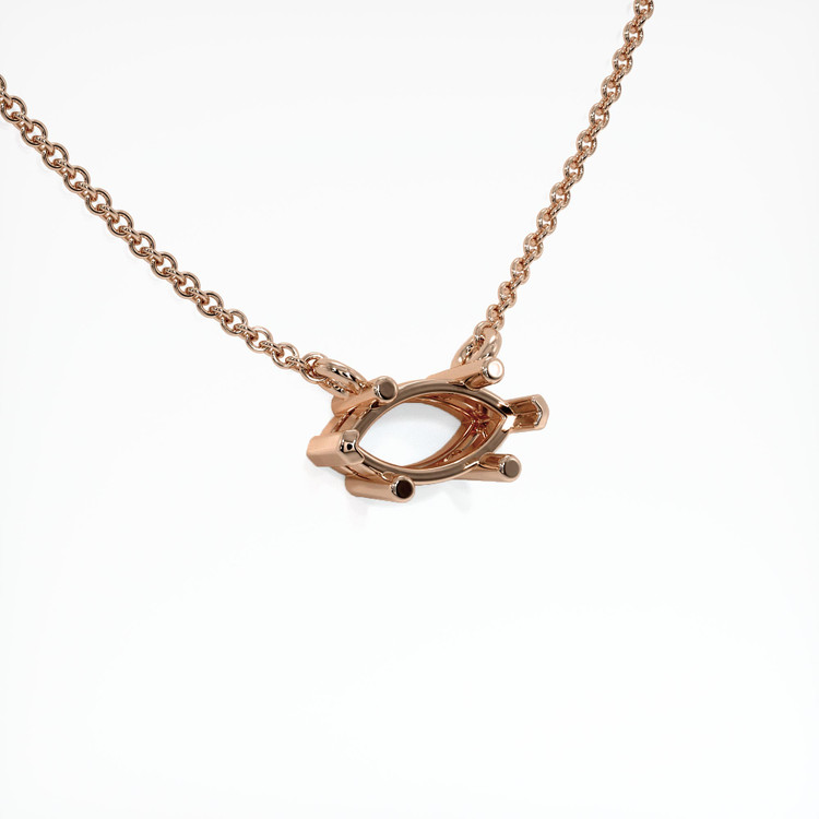 14K Rose Gold Solitaire Necklace Setting