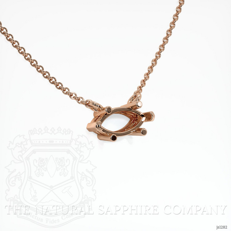 14K Rose Gold Solitaire Necklace Setting