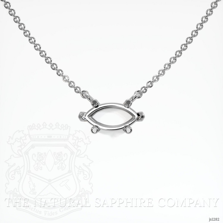 10K White Gold Solitaire Necklace Setting