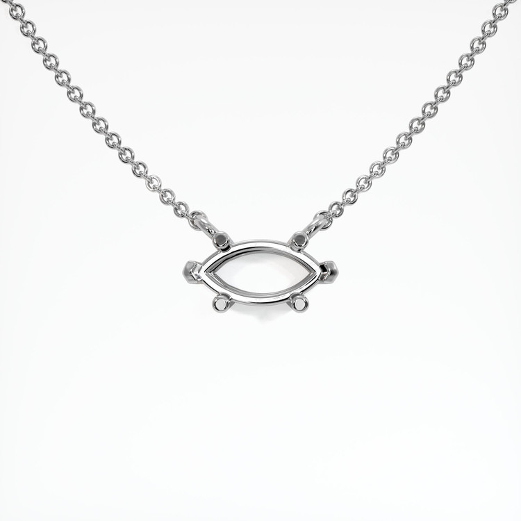 14K White Gold Solitaire Necklace Setting