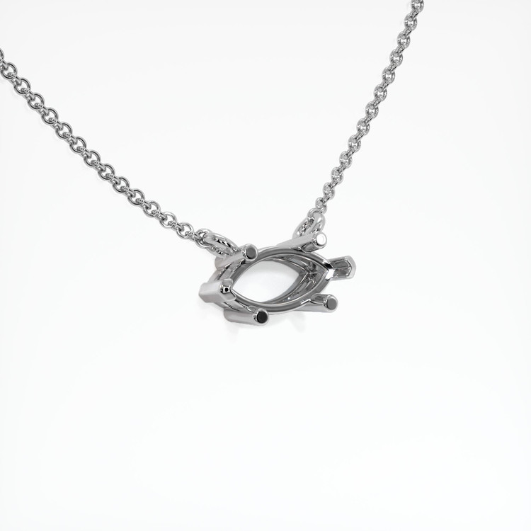 14K White Gold Solitaire Necklace Setting