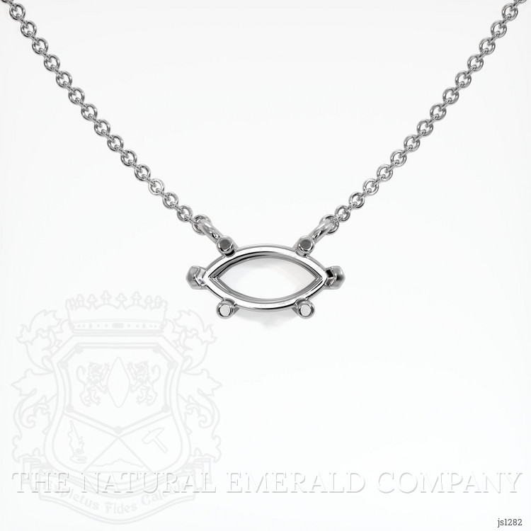 18K White Gold Solitaire Necklace Setting