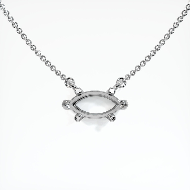 18K White Gold Solitaire Necklace Setting