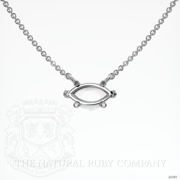 18K White Gold Solitaire Necklace Setting