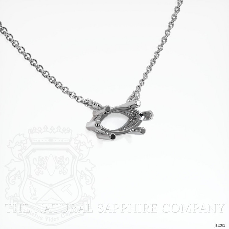 18K White Gold Solitaire Necklace Setting