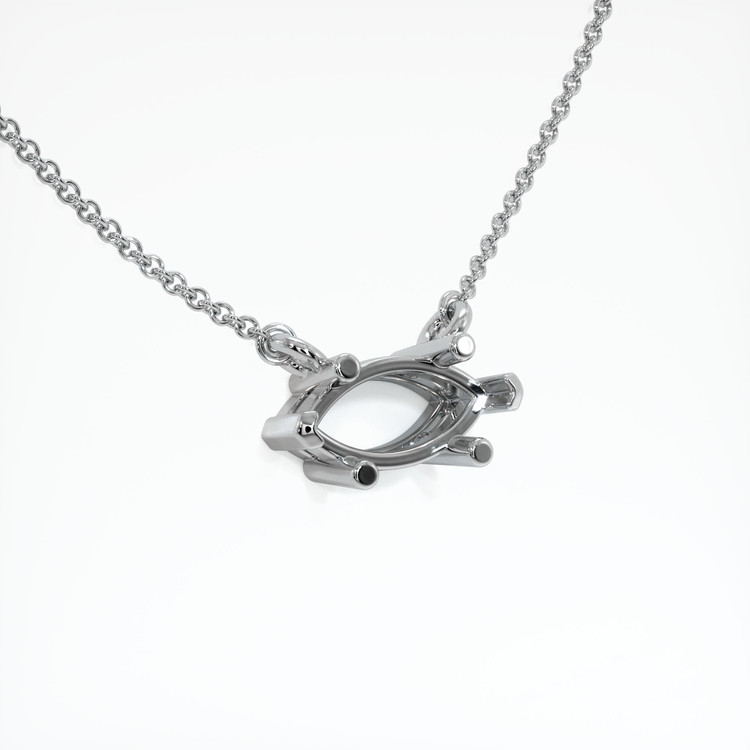 18K White Gold Solitaire Necklace Setting