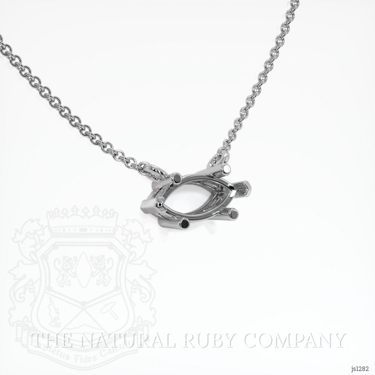 18K White Gold Solitaire Necklace Setting