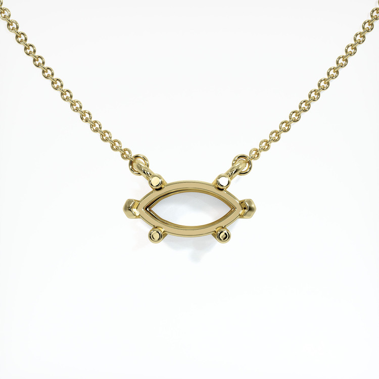 14K Yellow Gold Solitaire Necklace Setting