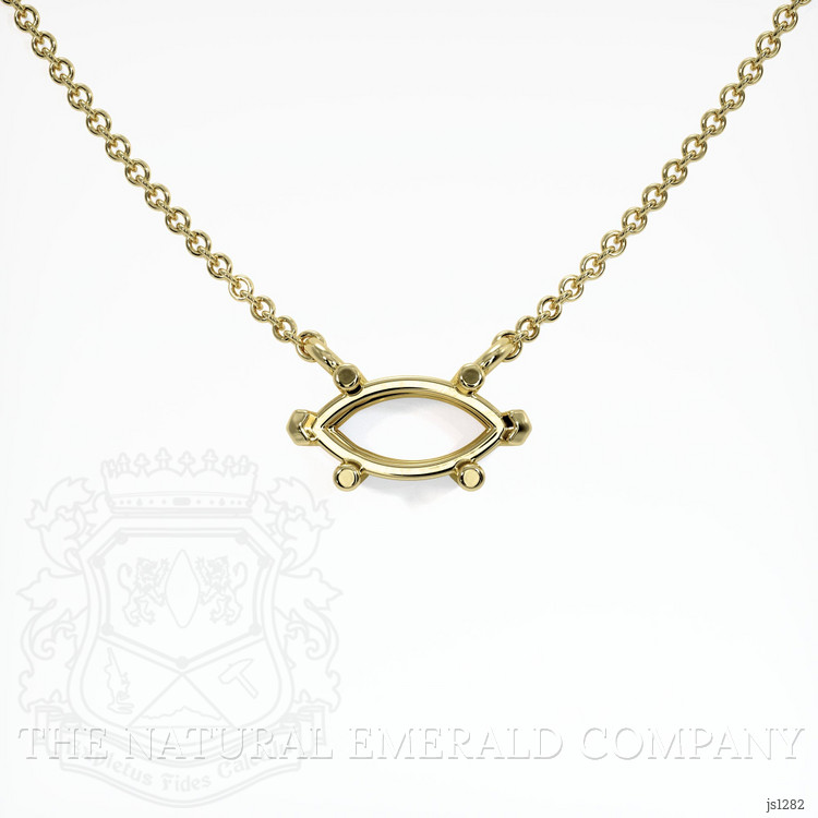18K Yellow Gold Solitaire Necklace Setting