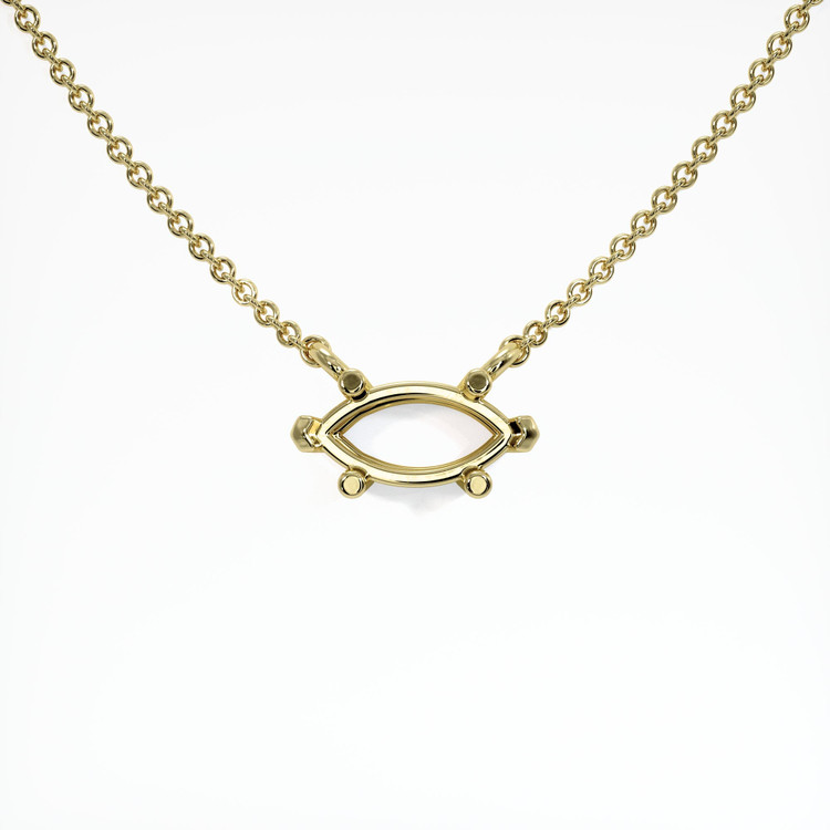 18K Yellow Gold Solitaire Necklace Setting
