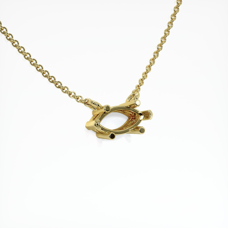 18K Yellow Gold Solitaire Necklace Setting