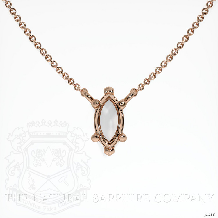 14K Rose Gold Solitaire Necklace Setting