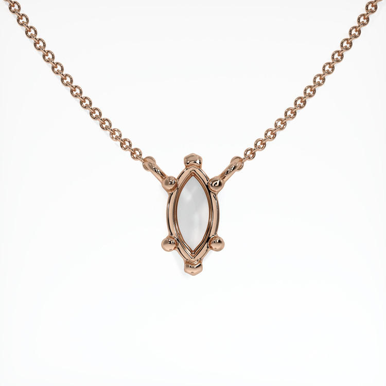 14K Rose Gold Solitaire Necklace Setting