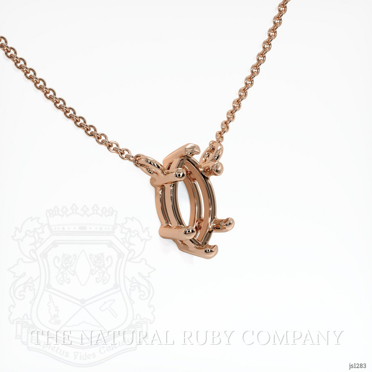 14K Rose Gold Solitaire Necklace Setting