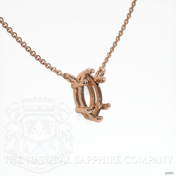 14K Rose Gold Solitaire Necklace Setting