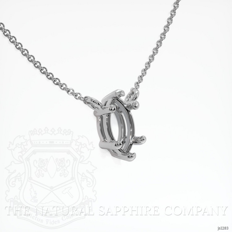 10K White Gold Solitaire Necklace Setting