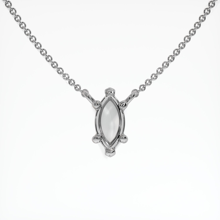 14K White Gold Solitaire Necklace Setting