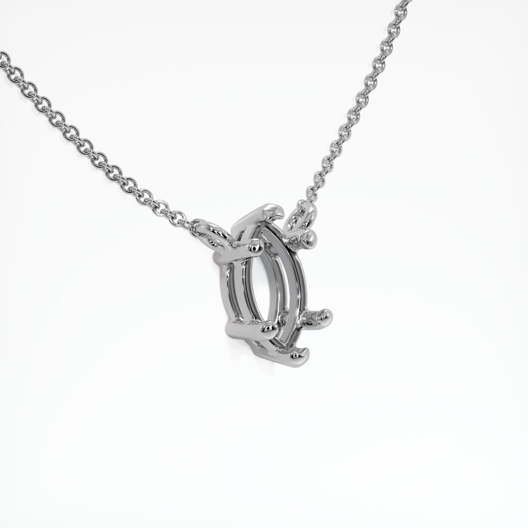 14K White Gold Solitaire Necklace Setting