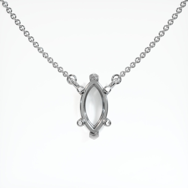 18K White Gold Solitaire Necklace Setting