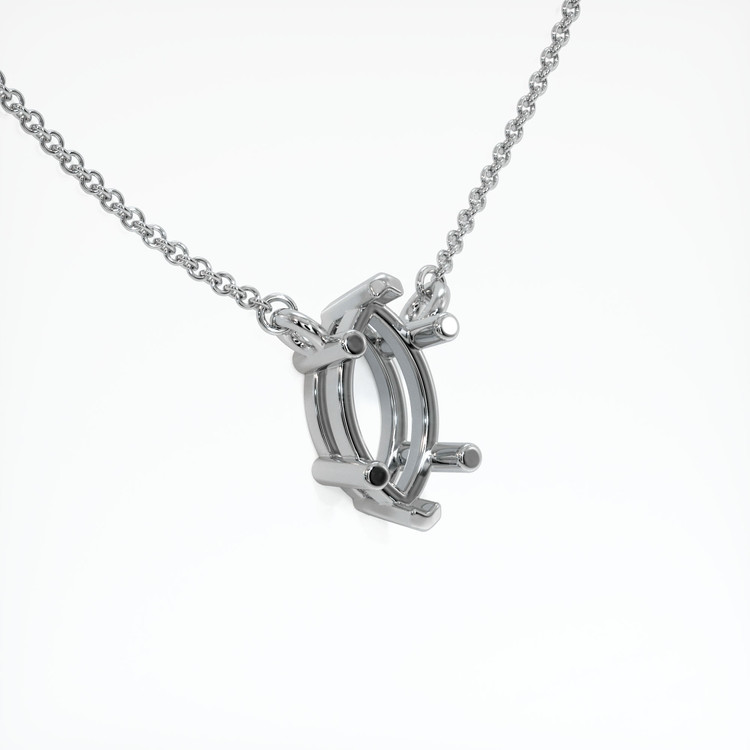 18K White Gold Solitaire Necklace Setting