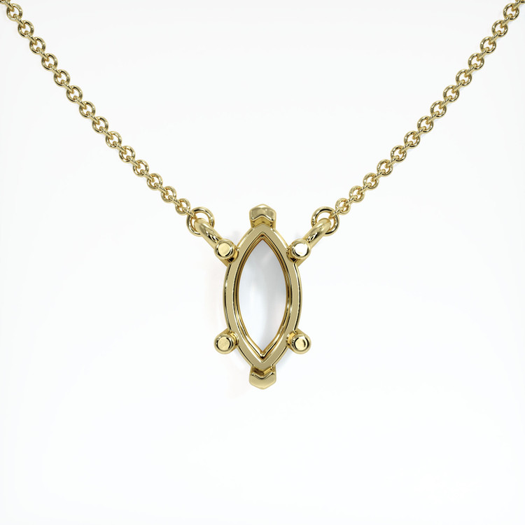 18K Yellow Gold Solitaire Necklace Setting