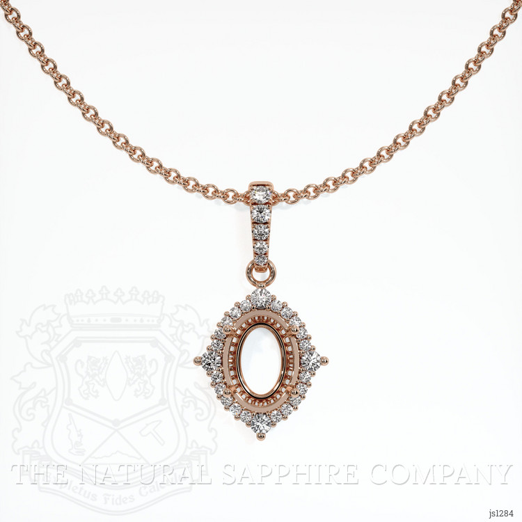 14K Rose Gold Halo Pendant Setting