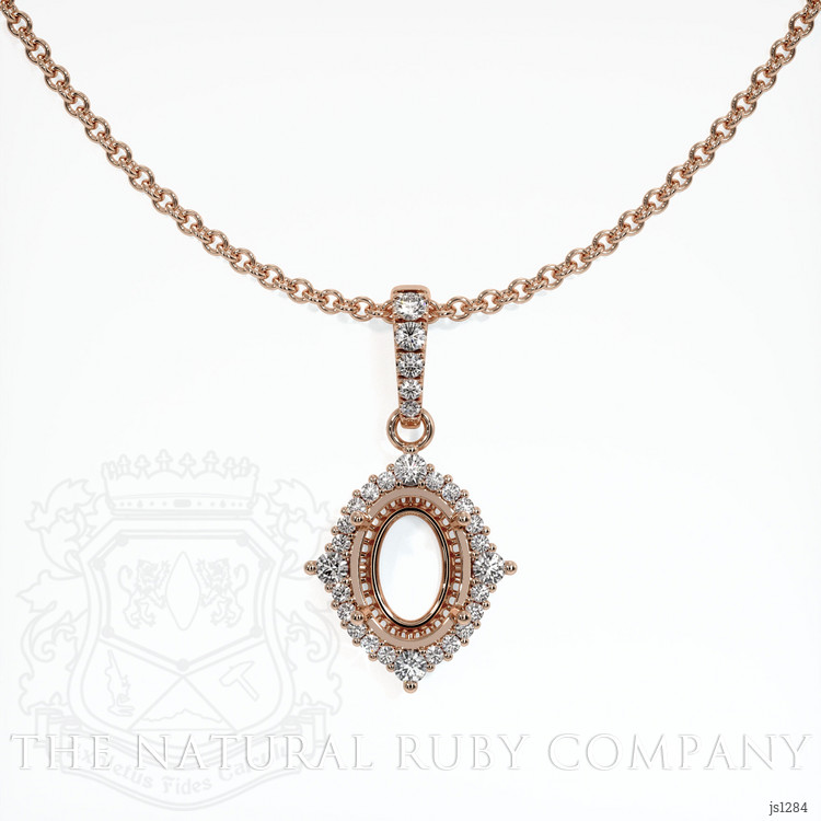 14K Rose Gold Halo Pendant Setting