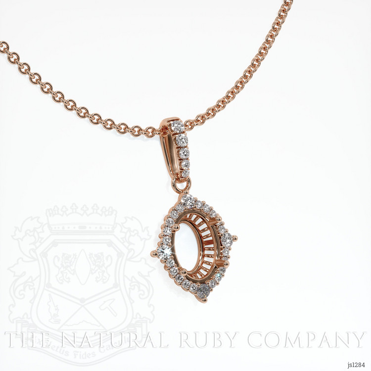 14K Rose Gold Halo Pendant Setting