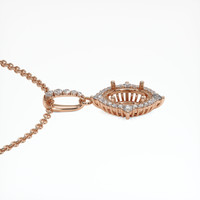 14K Rose Gold Halo Pendant Setting Image