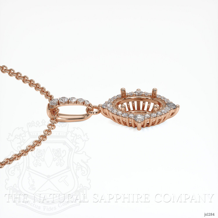 14K Rose Gold Halo Pendant Setting