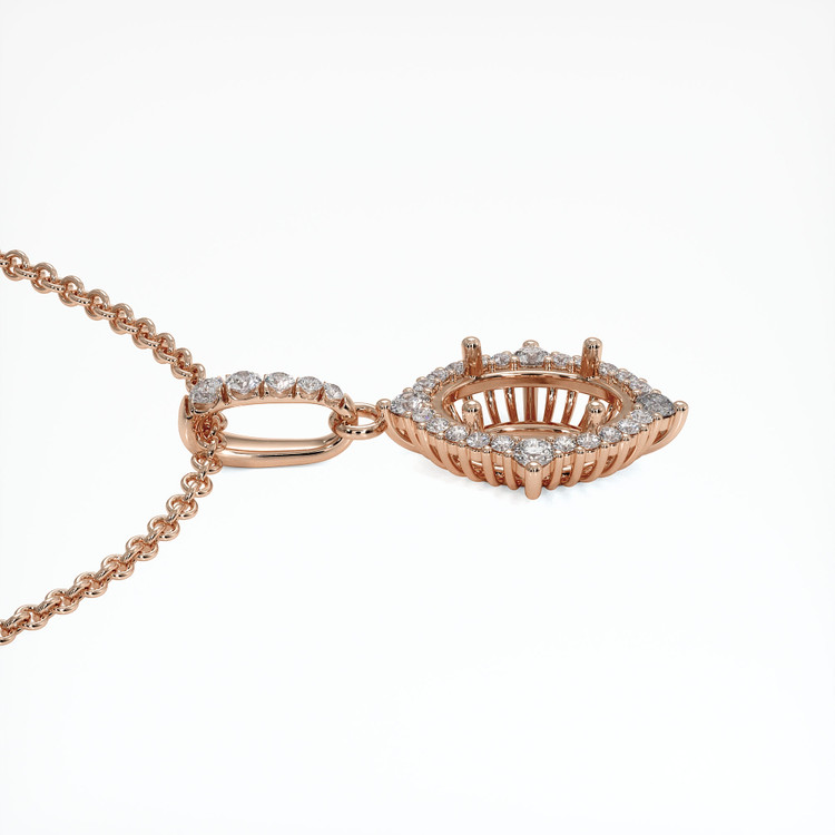 14K Rose Gold Halo Pendant Setting