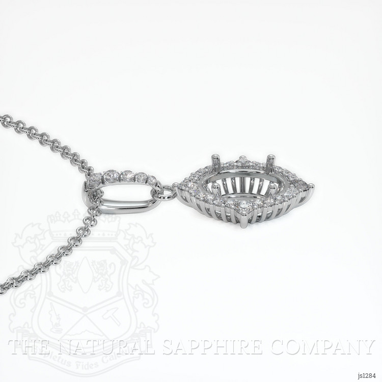 14K White Gold Halo Pendant Setting