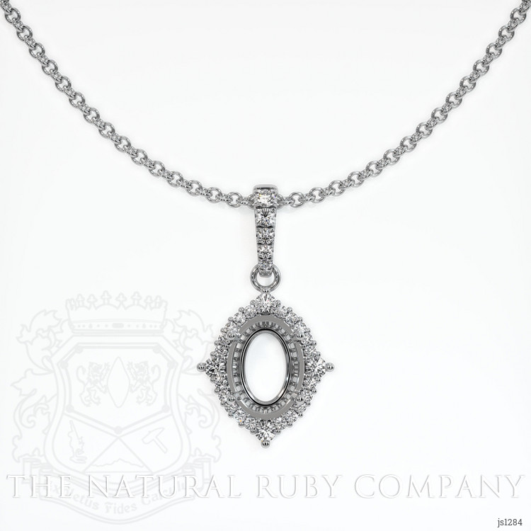 18K White Gold Halo Pendant Setting