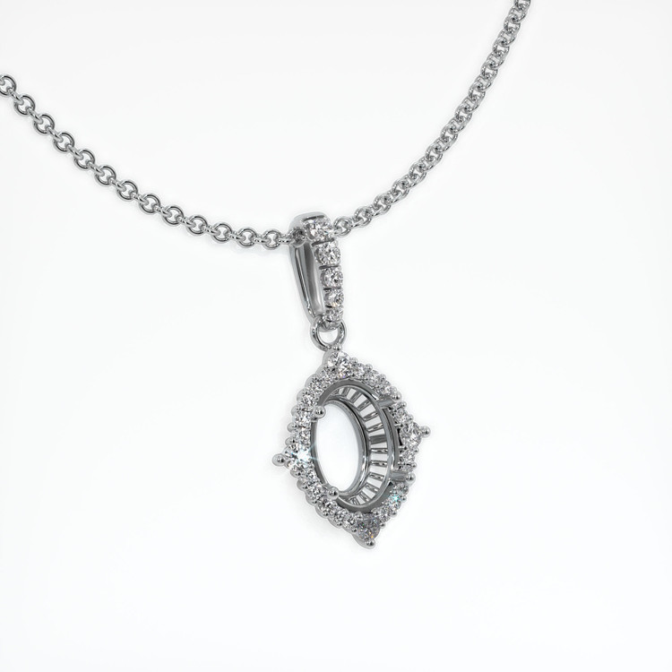 18K White Gold Halo Pendant Setting