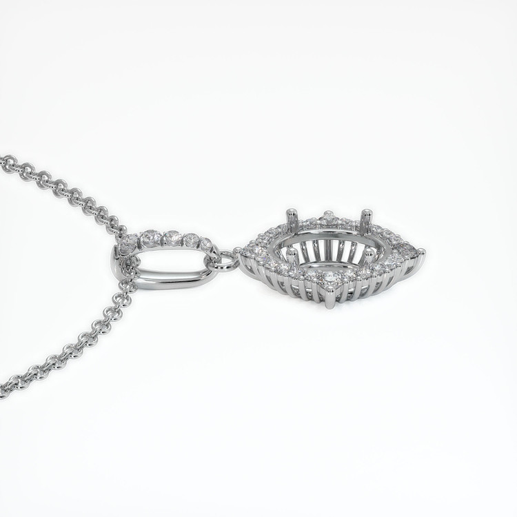 18K White Gold Halo Pendant Setting